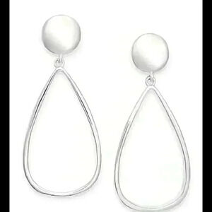 Charter Club new silver tone open drop earrings